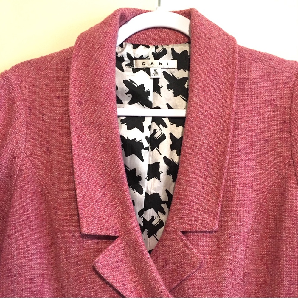 CAbi Madison Avenue tweed pea coat peacoat 12 L - Picture 5 of 8